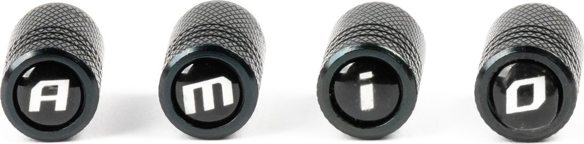 AMiO Aluminiowe nakrętki na wentyle kapturki czarne amio-03277