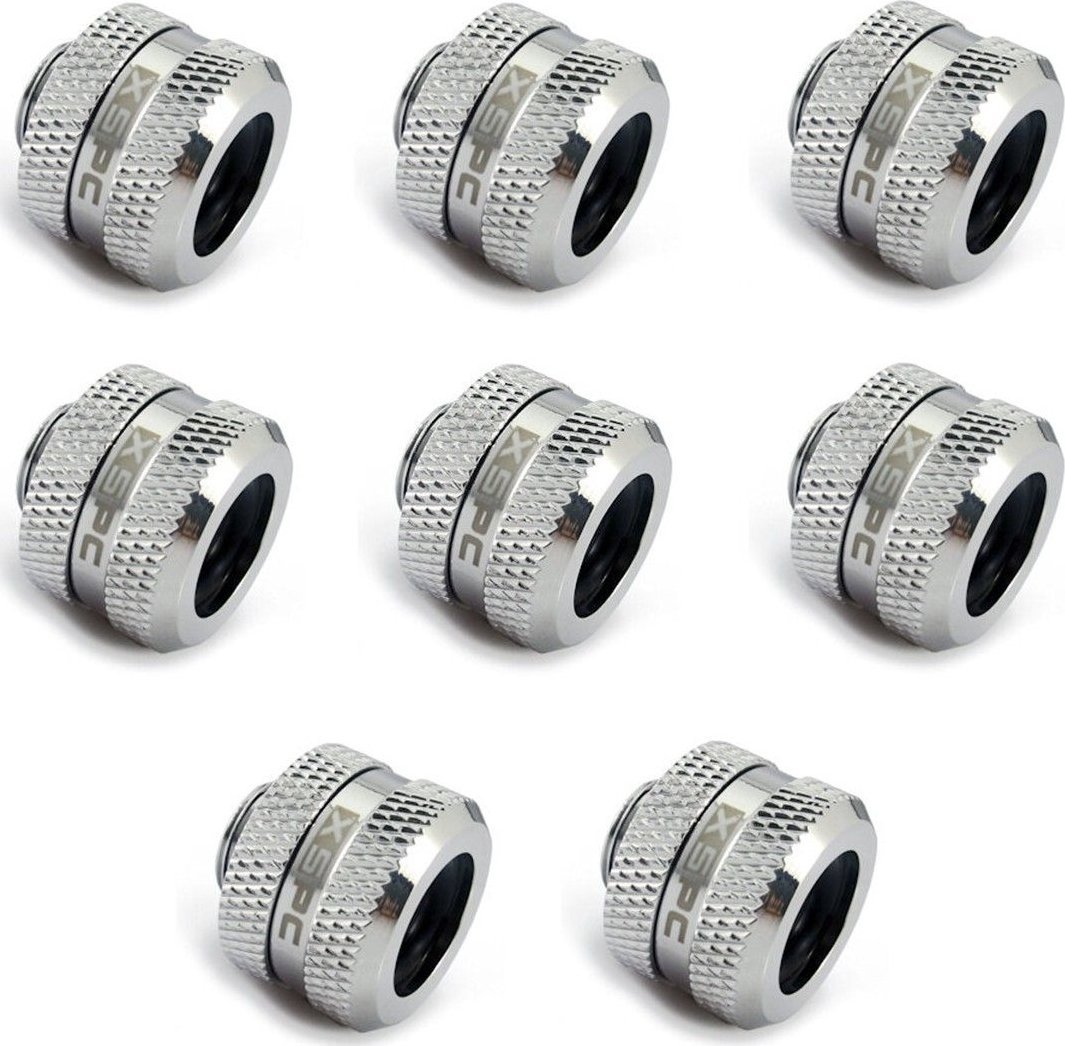 XSPC XSPC Anschluss G1/4" auf 14mm Hardtube, chrome - 8 Stück