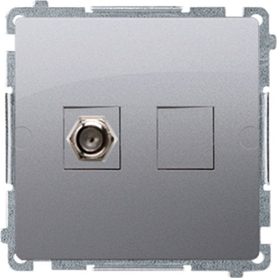 Kontakt-Simon Simon Basic Gniazdo antenowe typu F pojedyncze stal inox BMAF1.01/21