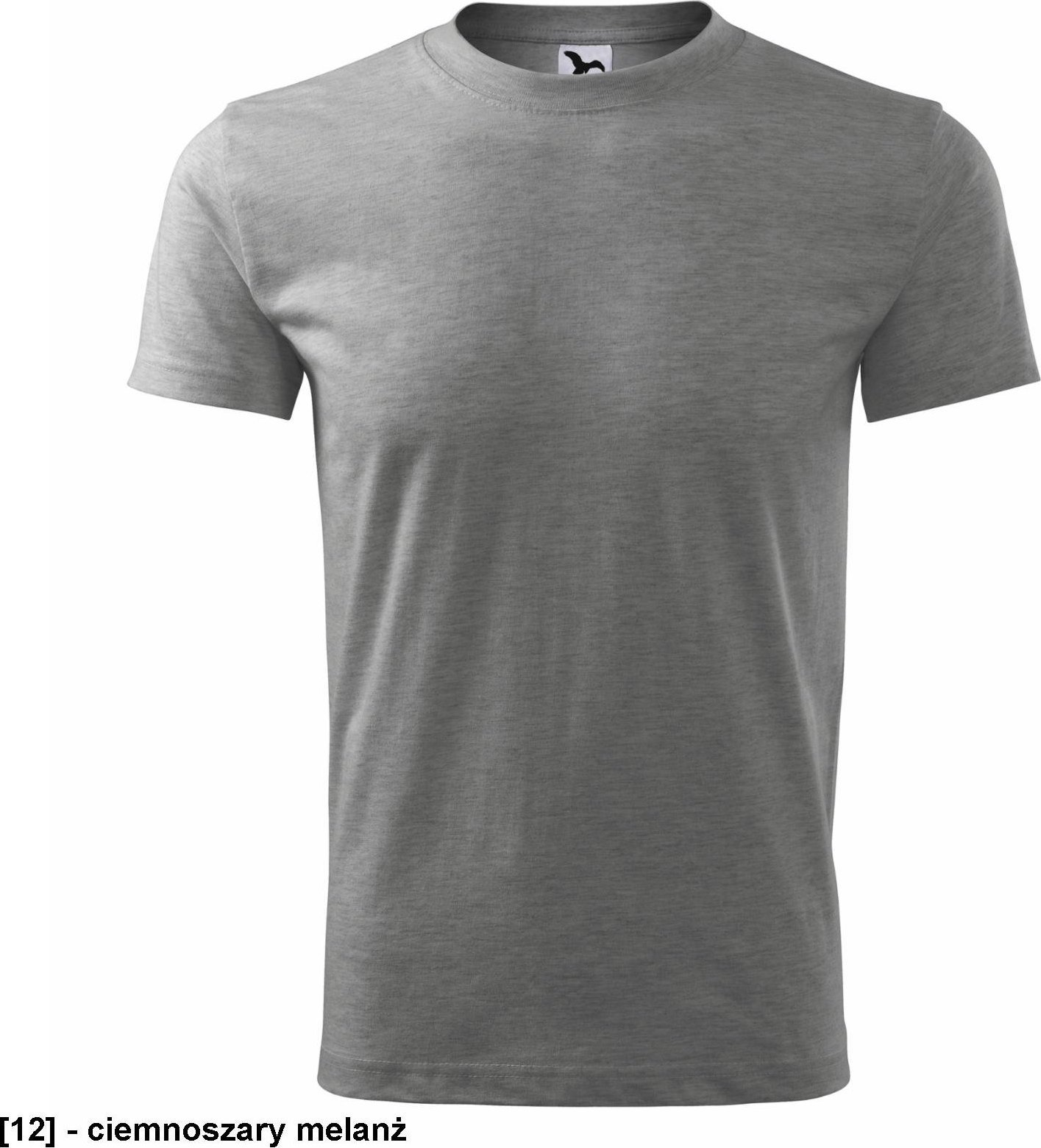 MALFINI Classic New 132 - ADLER - Koszulka męska, 145 g/m - ciemnoszary melanż L