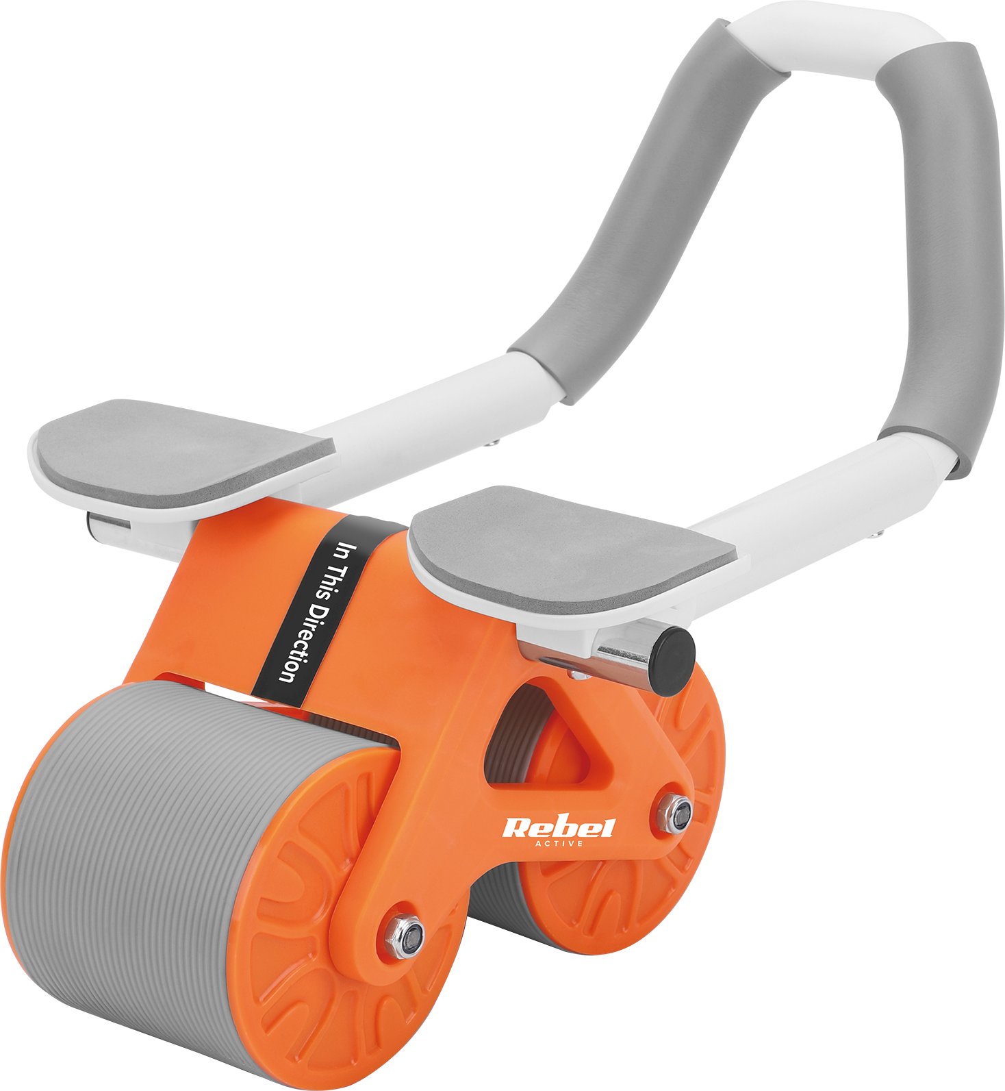 Rebel Przyrząd do ćwiczenia mięśni brzucha z timerem, AB roller Wheel AB-3, kolor szaro-pomarańczowy
