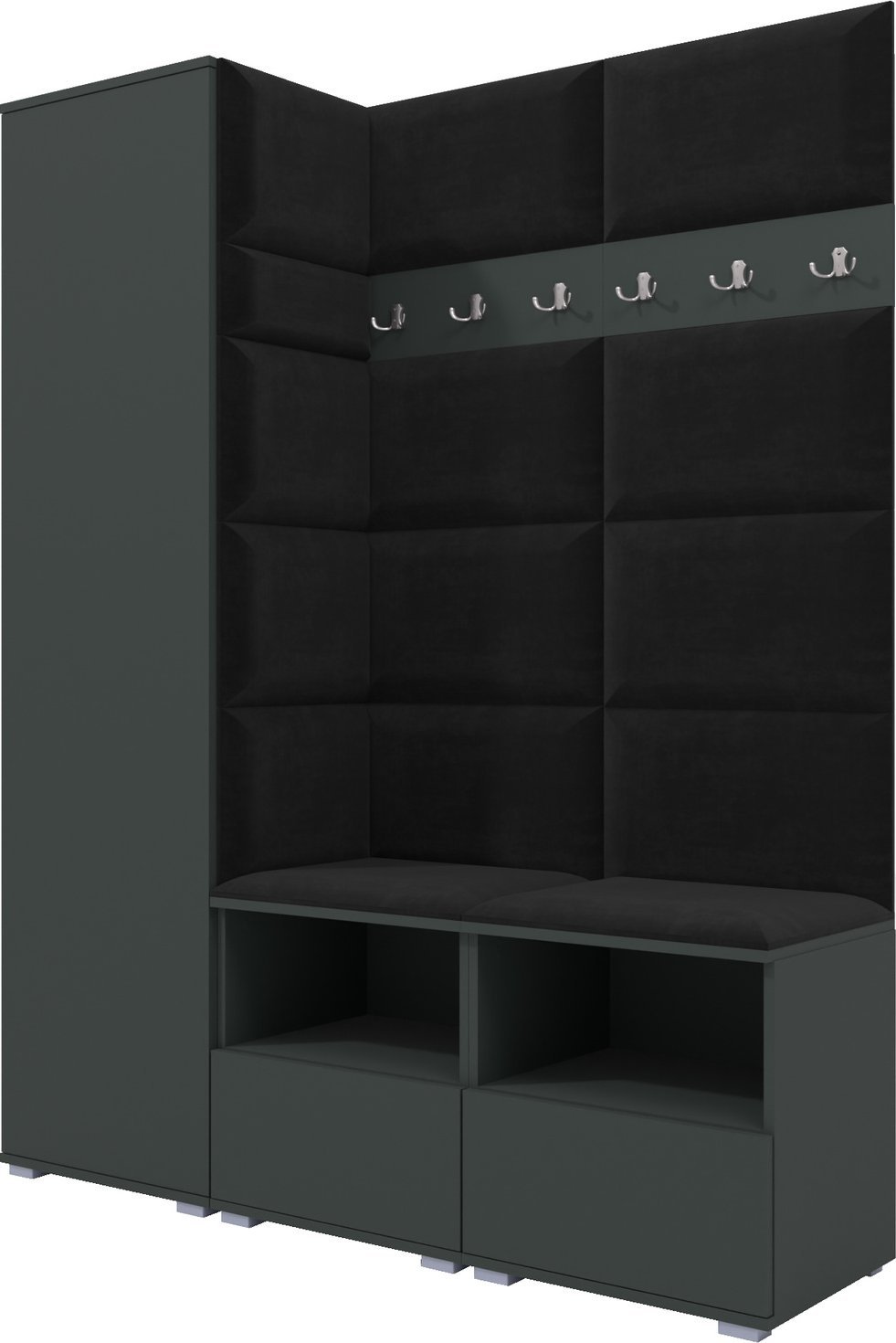 Ravio Tapicerowana garderoba Nela II - kolor grafit + tkanina Trinity 16