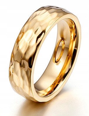 ZŁOTY PIERŚCIONEK OBRĄCZKA ŚLUBNA STAL 316L r.17