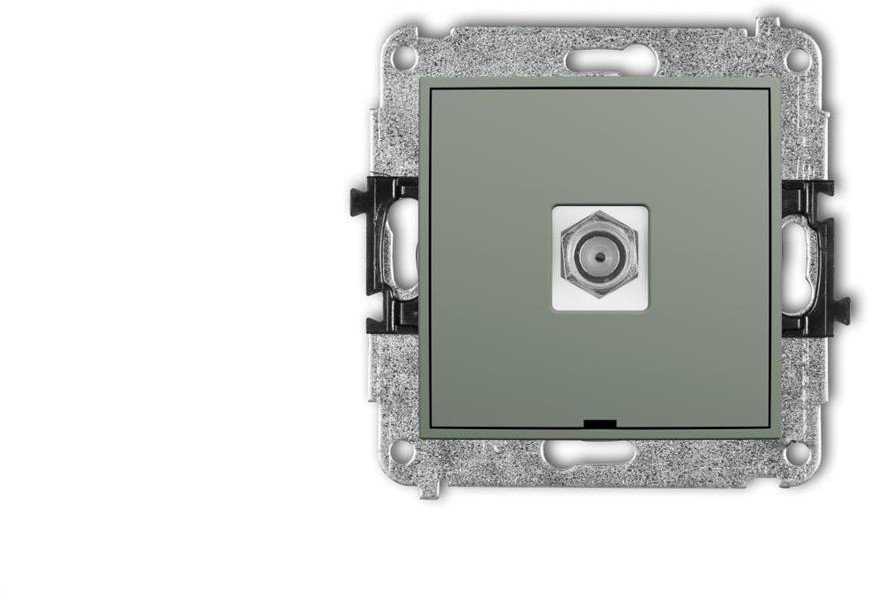 MINI Mechanizm gniazda antenowego pojedynczego typu F (SAT) niklowany, bez pola opisowego szałwiowy 61MGFBO-1