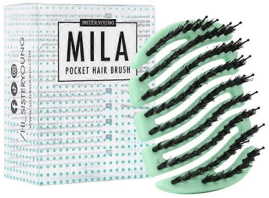 Sister Young Mila Fresh Mint szczotka do włosów z włosiem dzika