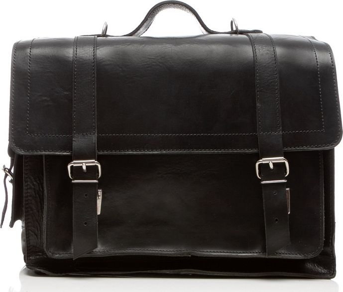 Belveder Plecak torba 2w1 skórzany vintage czarny BR9