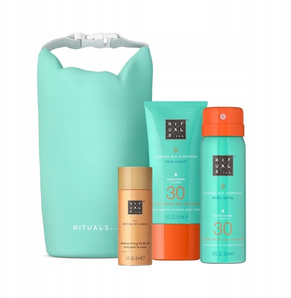 Rituals SET (KARMA SUN PROTECTION MILKY SPRAY 50ML + SHIMMERING BODY OIL 30ML + SUN PROTECTION FACE CREAM 50ML)
