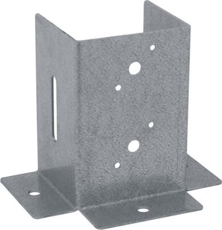 Domax Podstawa słupa otwarta przykręcana kotwa cynk 121x150x2 mm