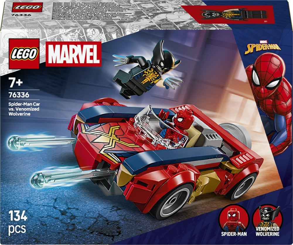 LEGO Marvel Spider-Man w samochodzie kontra zvenomowany Wolverine (76336)