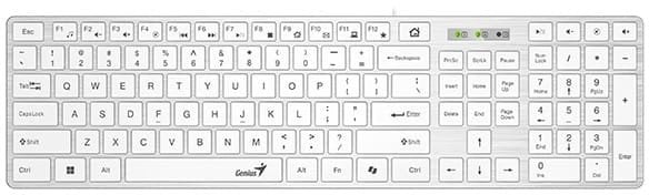 Genius SlimStar 126 COPILOT, klawiatura CZ/SK, klasyczna, przewodowa (USB), bia�a