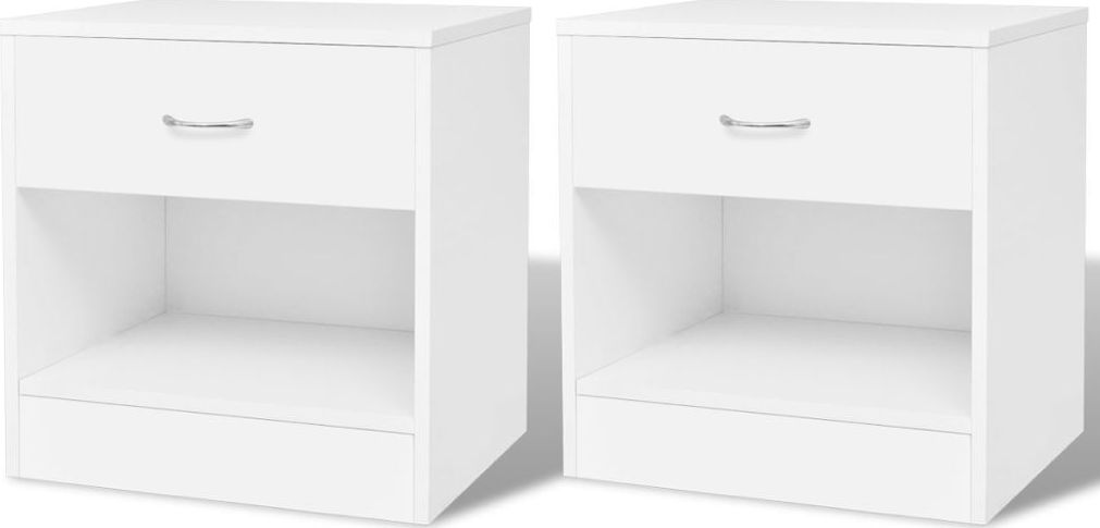 vidaXL 2 szafki nocne z szufladą, białe