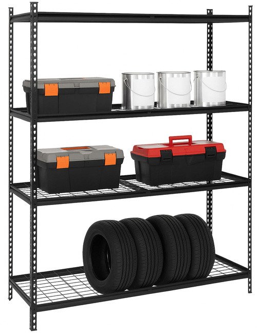 Regał stalowy z 4 półkami 183x150x54 cm 1600 kg do garażu, piwnicy UNIWERSALNY
