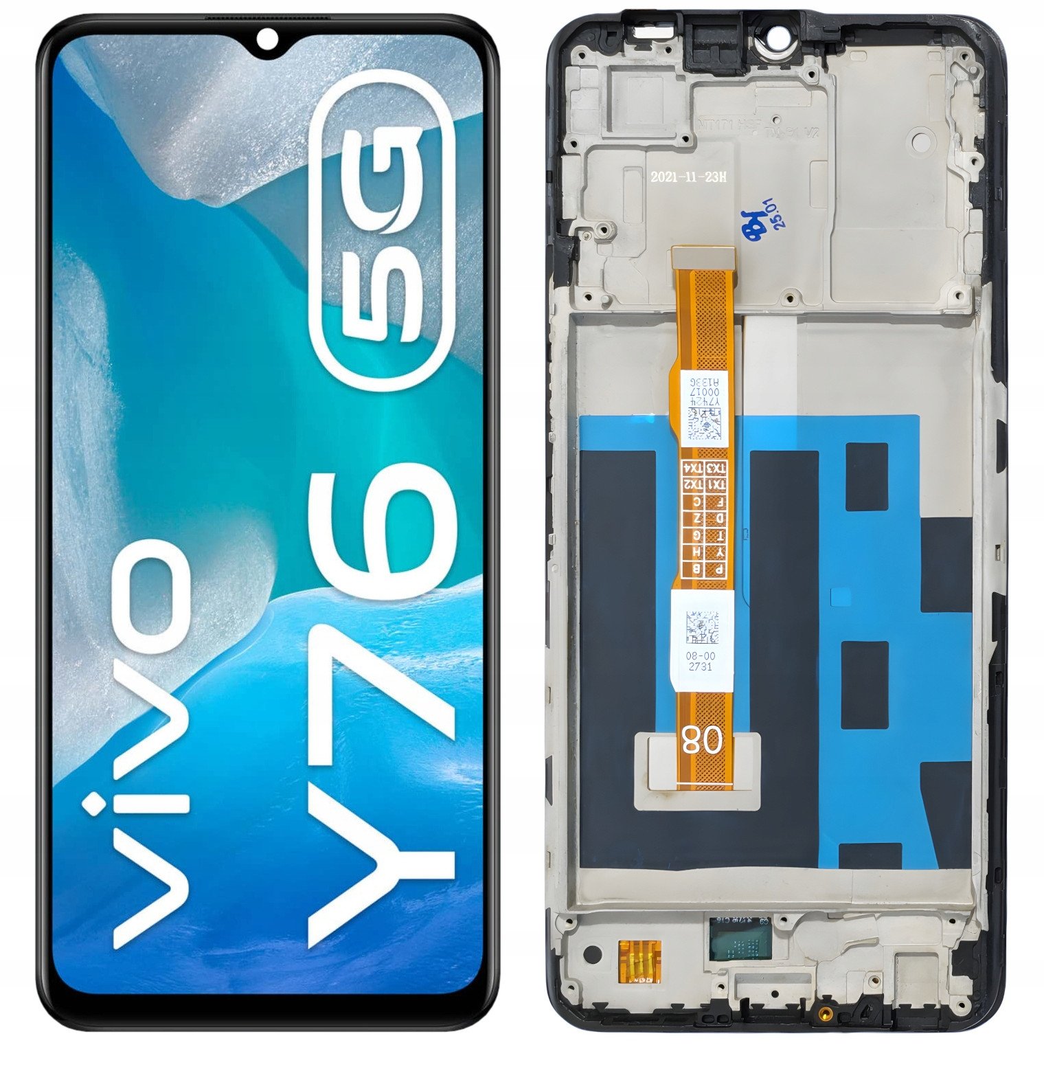 WYŚWIETLACZ EKRAN LCD SZYBKA DOTYK DO VIVO Y76 5G RAMKA V2124