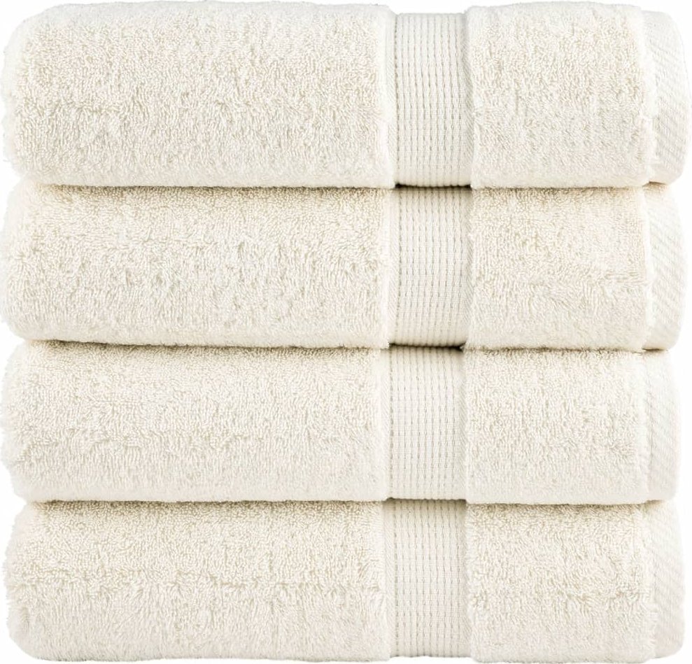 vidaXL vidaXL Ręczniki premium SOLUND, 4 szt., kremowe, 50x100 cm, 600 g/cm