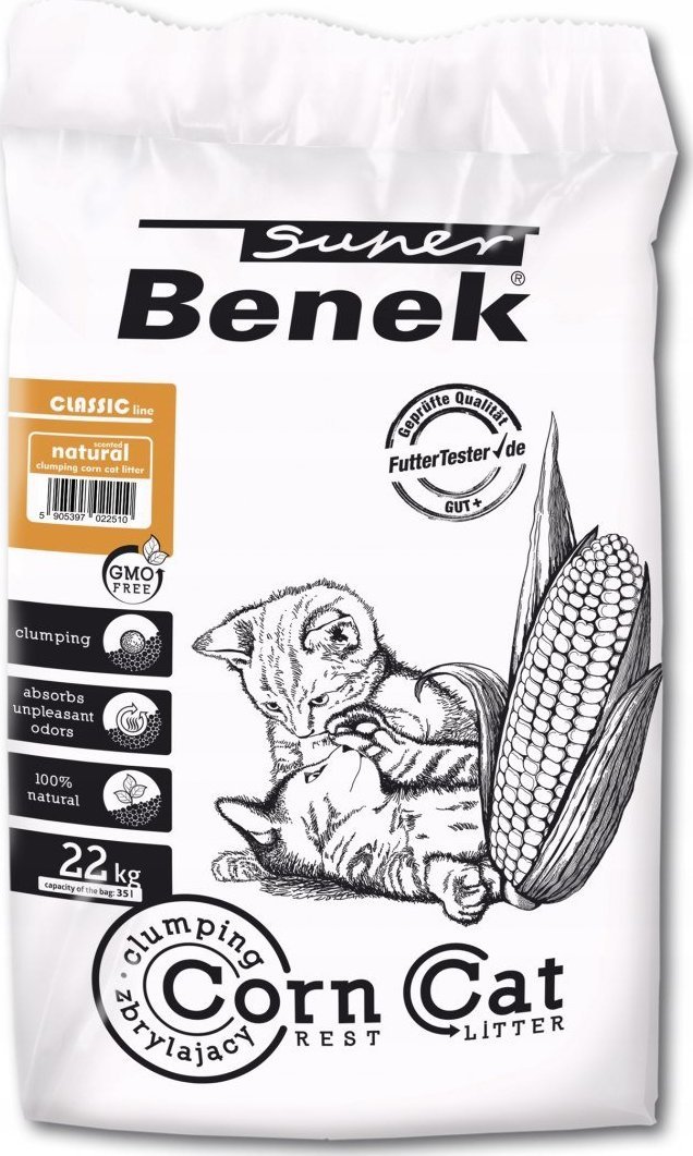 Żwirek dla kota Super Benek Corn Cat Naturalny 35 l