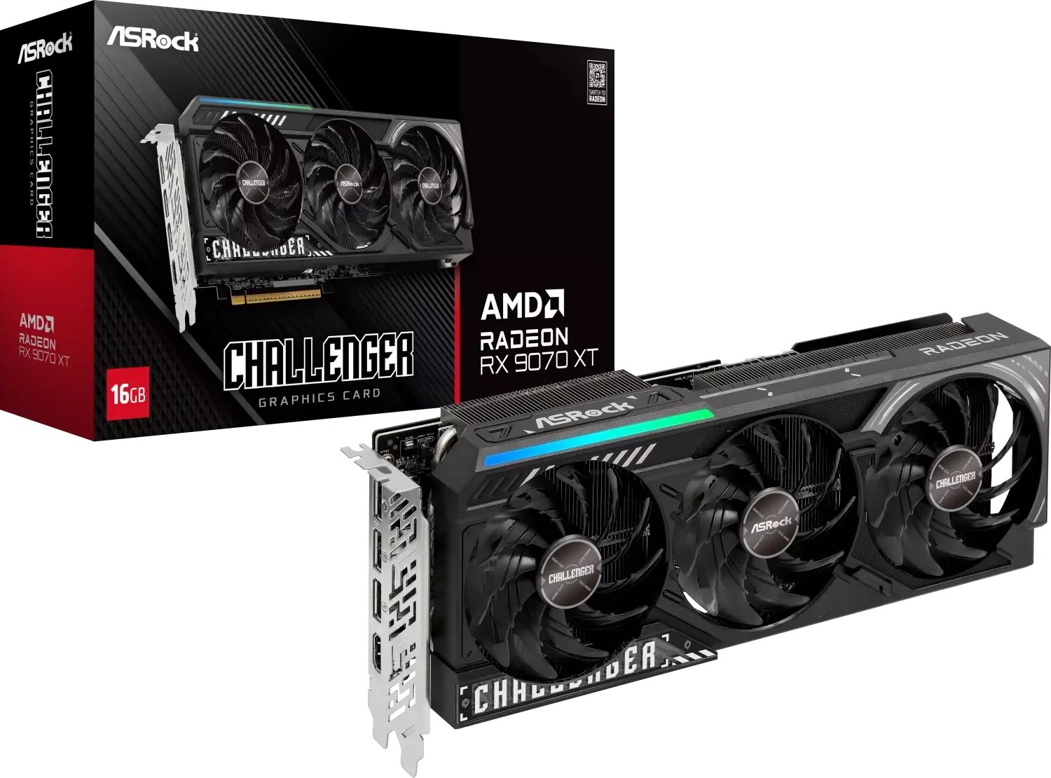Karta graficzna ASRock Radeon RX 9070 XT Challenger 16GB GDDR6 (RX9070XT CL 16G)