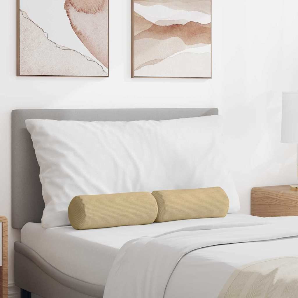 vidaXL Poduszki Wałkowe 2 pcs Szary zielony 15 x 40 cm