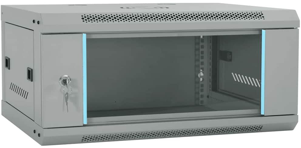 vidaXL Szafa sieciowa z przechowywaniem Szary 60 x 45 x 28 cm Stal