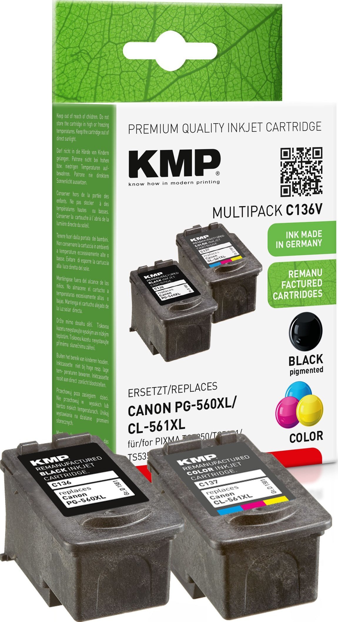 Tusz KMP KMP C136V Promo Pack compatible w. Canon PG560/CL561