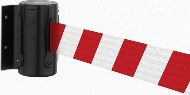 Tensator Rozwijana taśma odgradzająca, ostrzegawcza + kaseta MINI na śruby, zapięcie przeciwpaniczne (Długość 3,65 m)