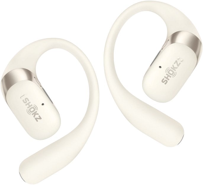 SHOKZ OpenFit 2 wireless earbud headphones, beige