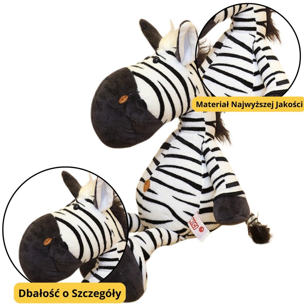 Pluszowa Maskotka Przytulanka Zebra Biało Czarna 25cm