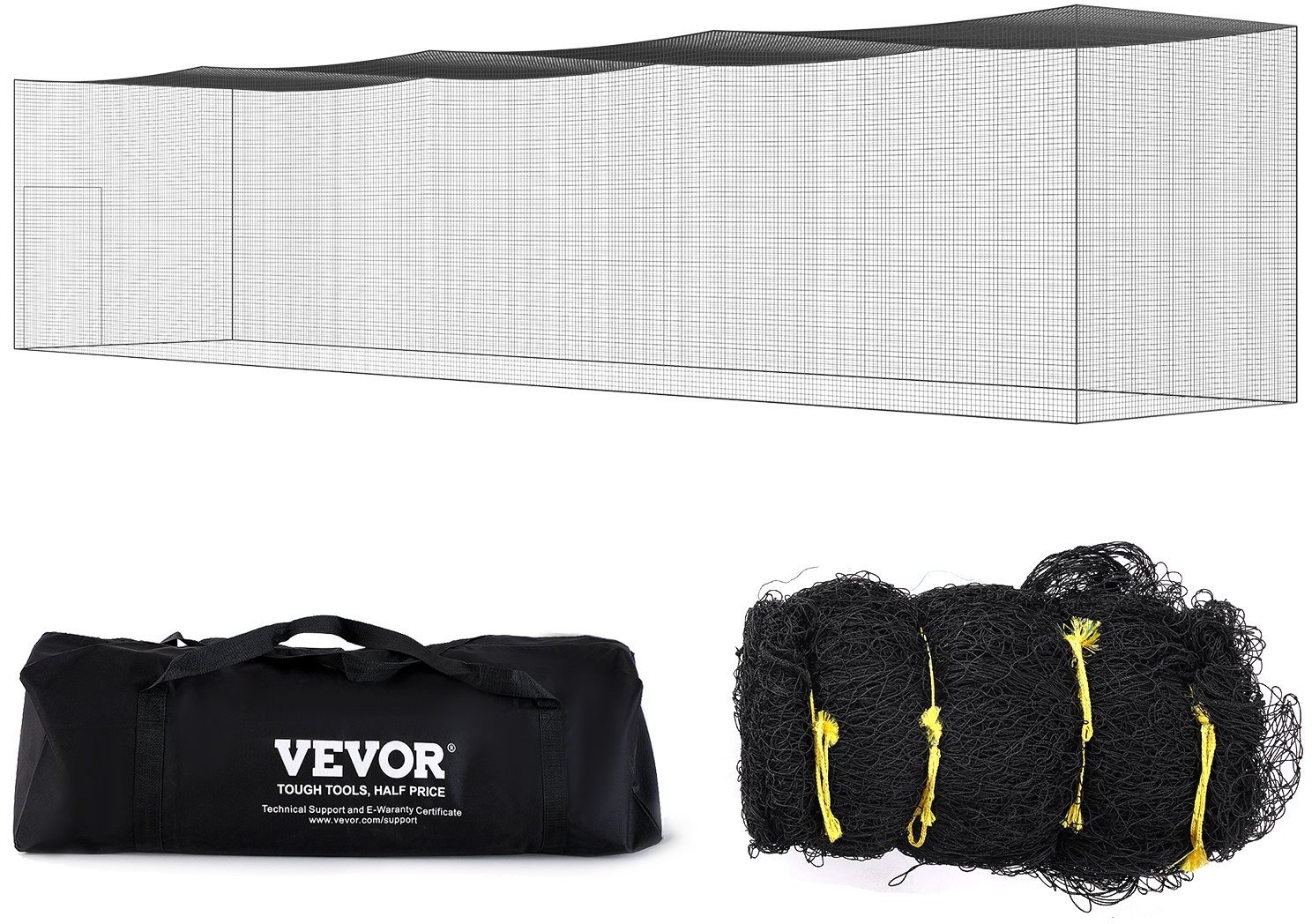 Siatka do baseballu 16,7m treningowa przenośna z drzwiami PE profesjonalna