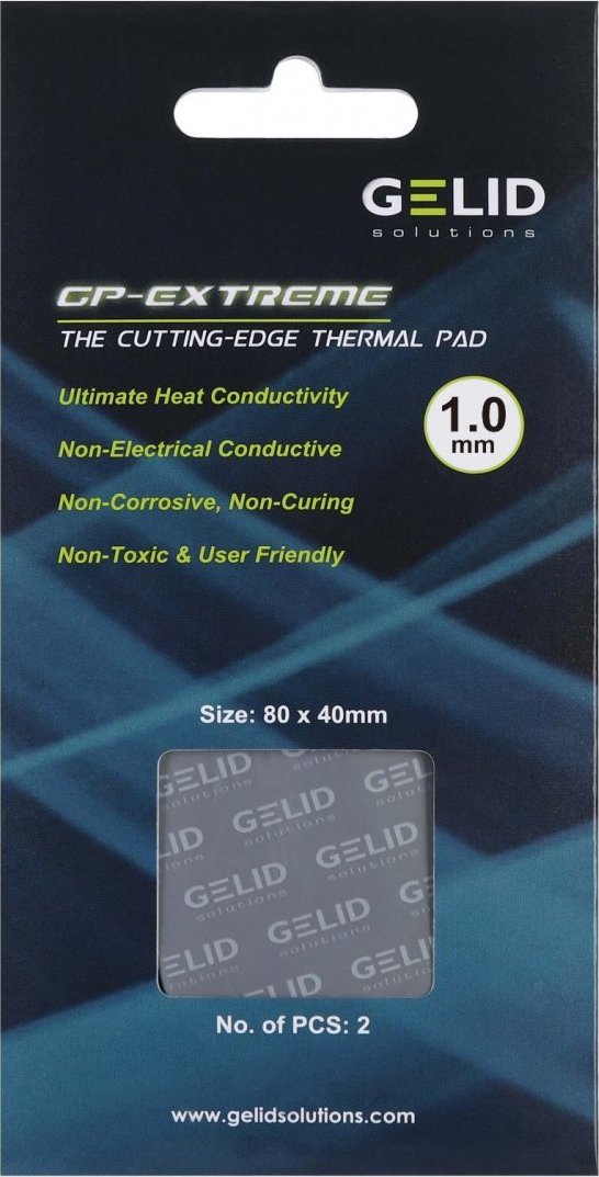 Gelid Gelid Extreme thermalpad 80x40x1.0mm 2pcs TP-VP01-B
