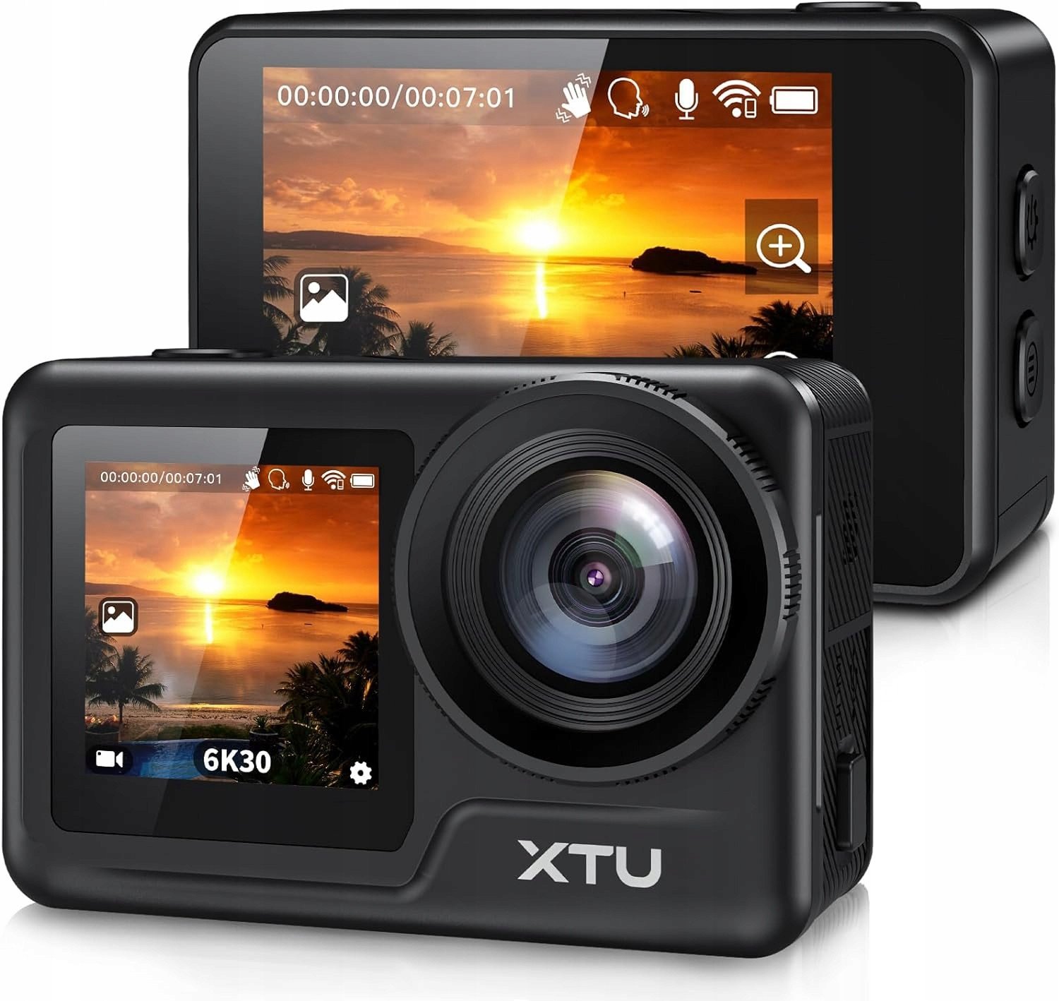 XTU Action Cam 6K/4K - 5 GHz WLAN 30 m, wodoszczelna kamera sportowa 20 MP