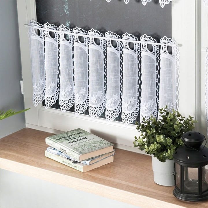 Zazdrostka 015590 - gipiura + materiał z haftem wys-30cm BIAŁA