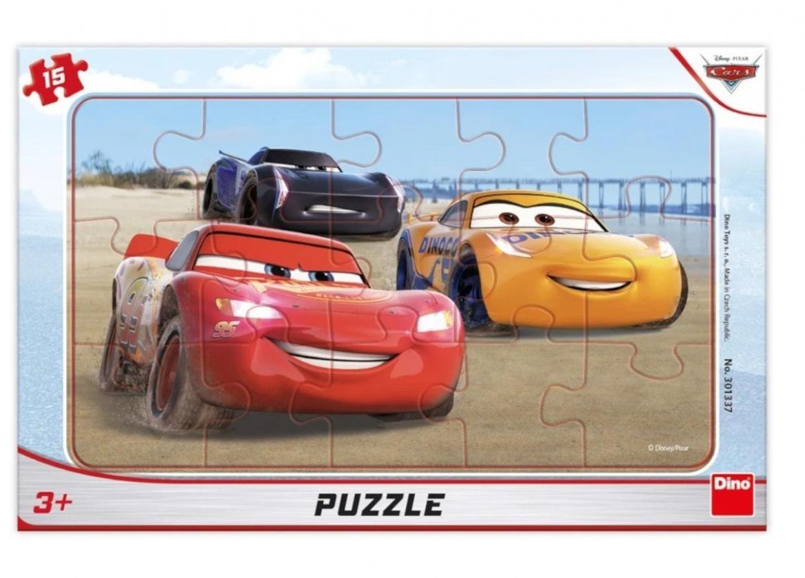 Puzzle 15 ramkowe Auta Cars Wyścig