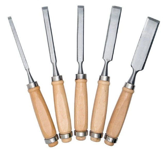 SET OF WOOD CHISELS 6–24 MM 5 PCS