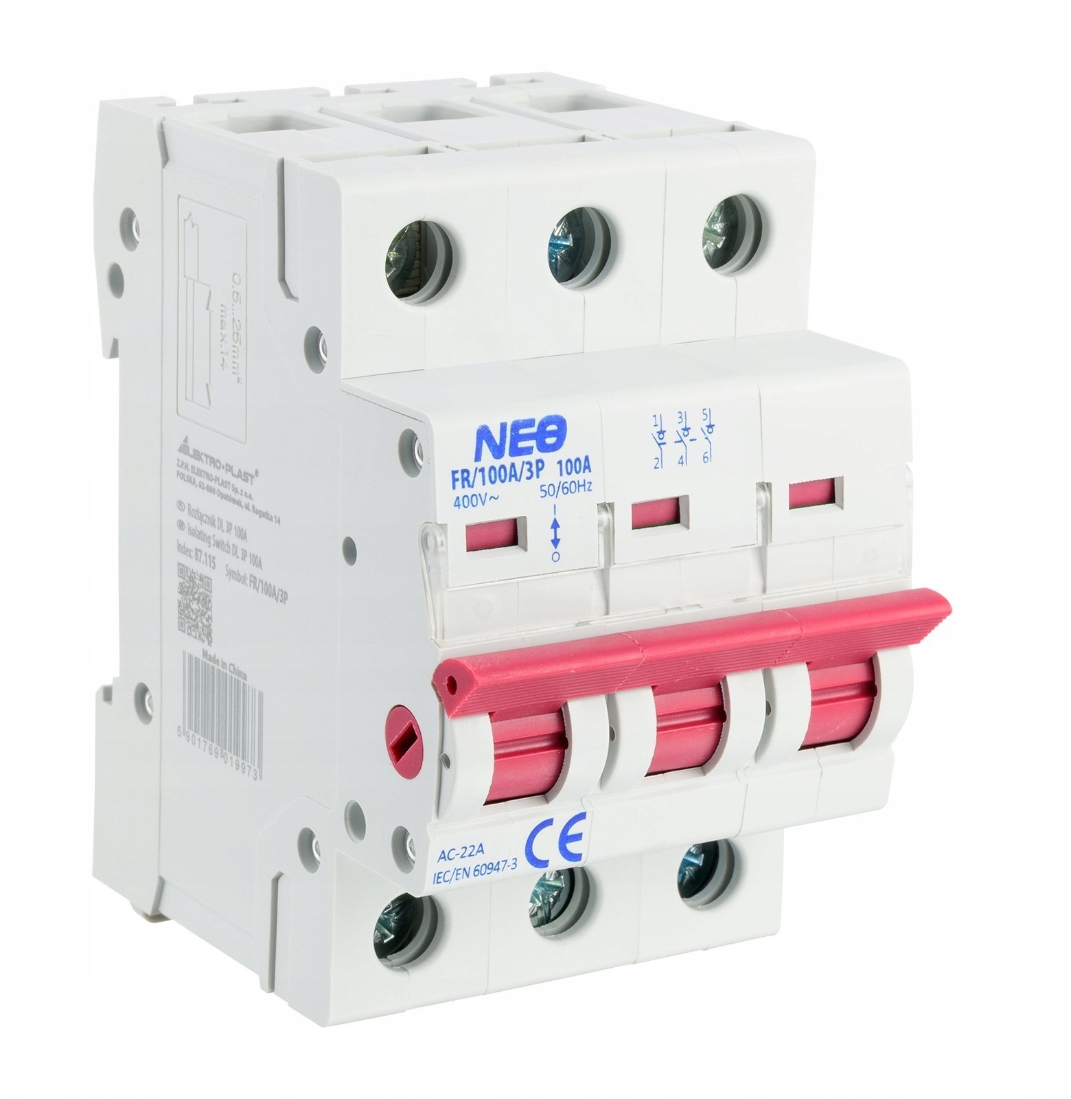 Rozłącznik Izolacyjny NEO DL 3P 100A FR/100A/3P