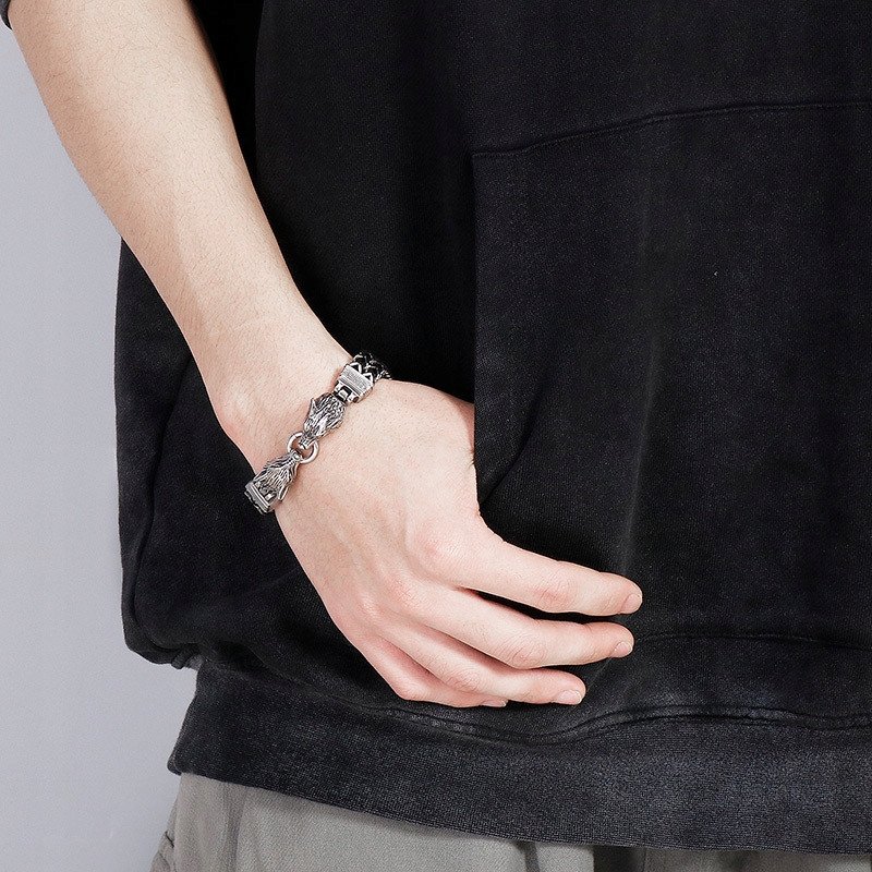 BRANSOLETA WIKINGÓW Wilki Nordycka Amulet 316L 215