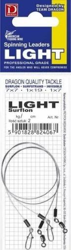 Dragon Fishing Przypon 1x7 Surflon AFW Light 30cm 9kg 2szt.