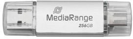 MediaRange MR939-1 pamięć USB 256 GB USB Type-A / USB Type-C 3.2 Gen 1 (3.1 Gen 1) Srebrny