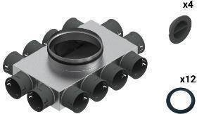 SpiroFlex Skrzynka rozdzielcza 12-8x75/200 izolowana VENT CLEAR W2 zestaw Spiroflex SX-WS12X75/200SRZ