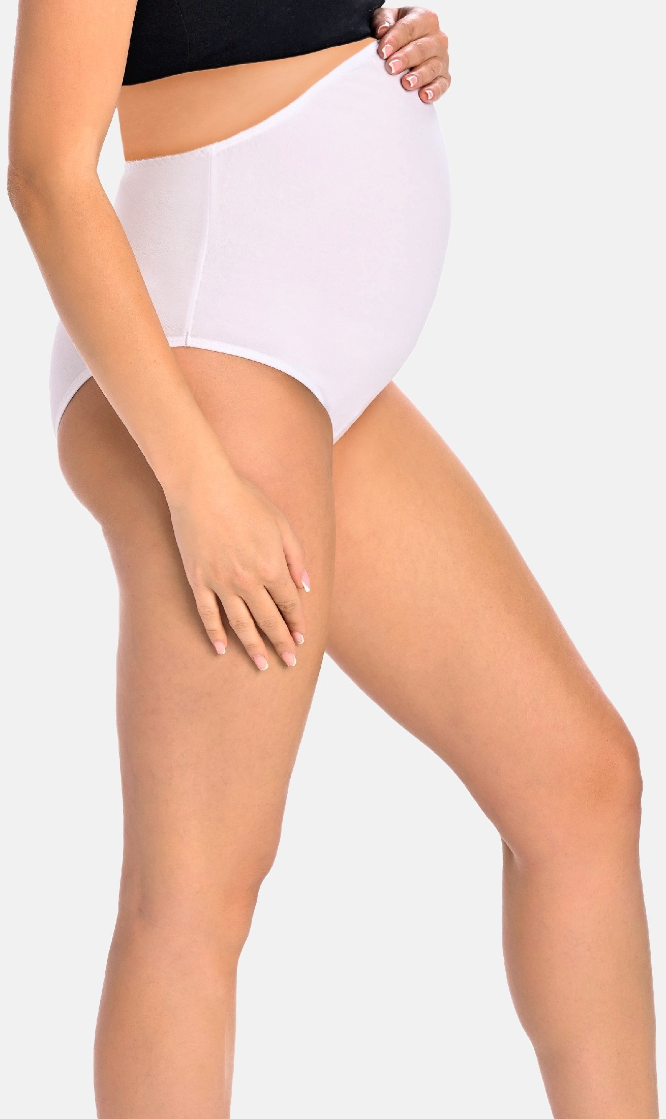 Majtki ciążowe bawełniane figi maxi Iris białe Biały 4XL