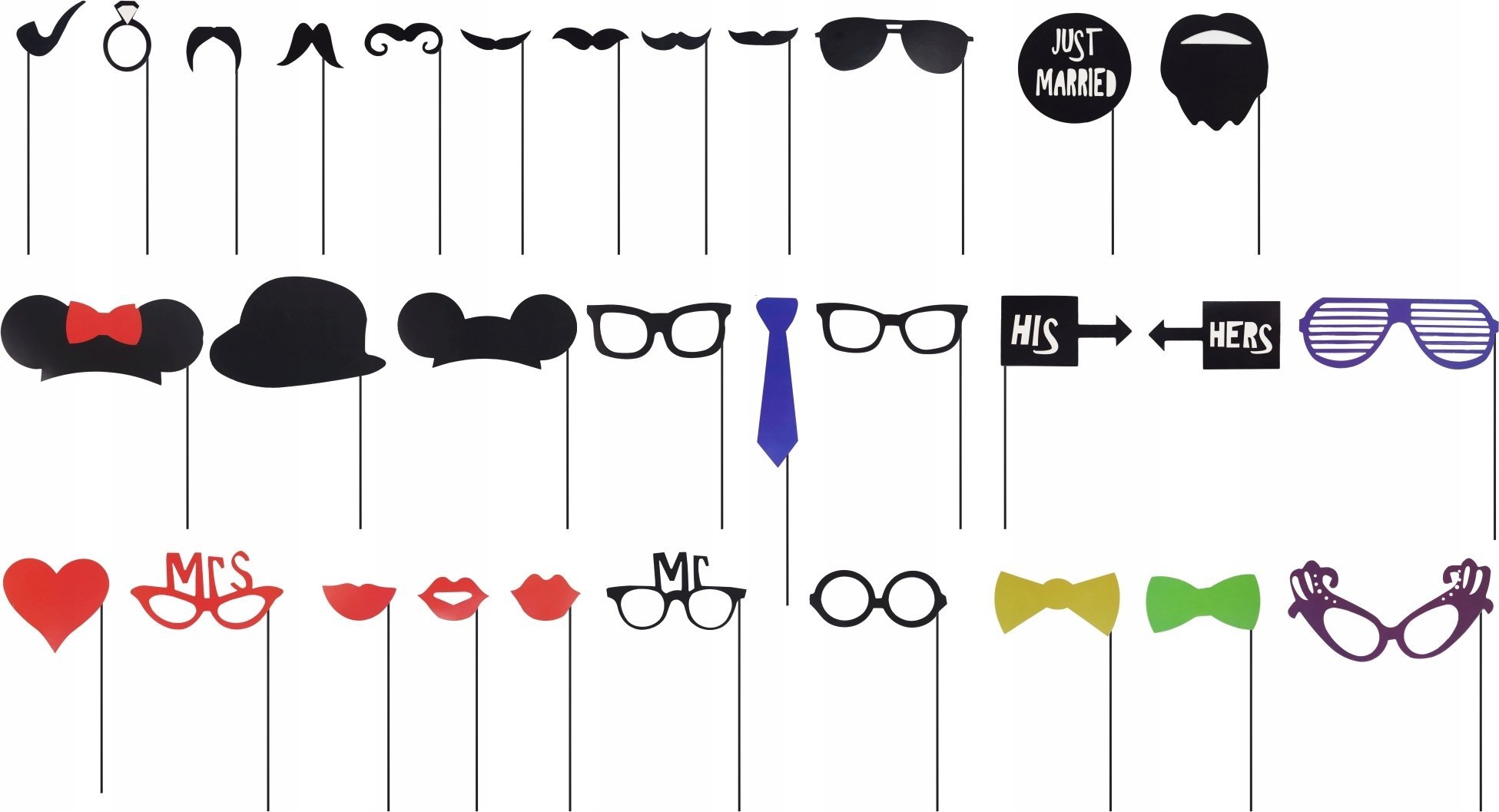 LoveInstant Zestaw 31 rekwizytów do fotobudki (SB8416)