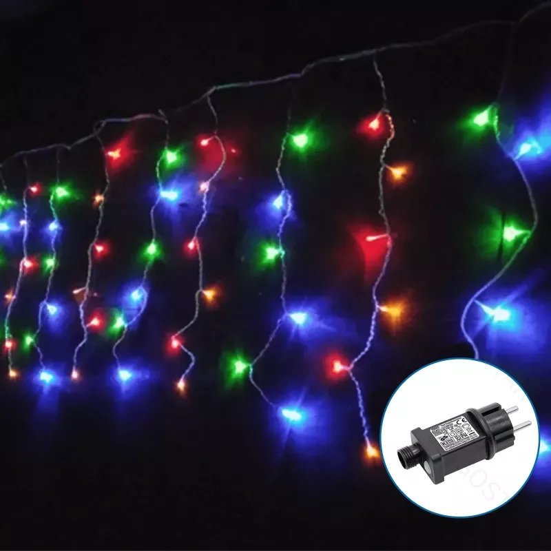 Lampki choinkowe Aigostar Niskonapięciowe lampki choinkowe sople 100led pływające multikolor 5m Niskonapięciowe lampki choinkowe sople 100led pływają