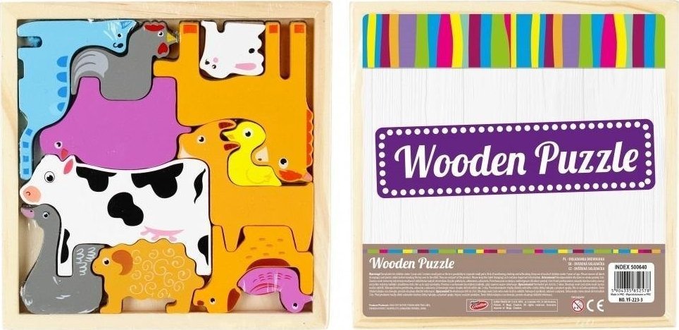 Mega Creative Układanka drewniana zwierzęta 12 elementów