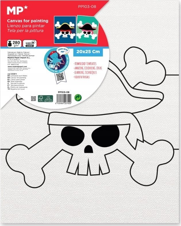 Teka Płótno do malowania czaszka 20x25