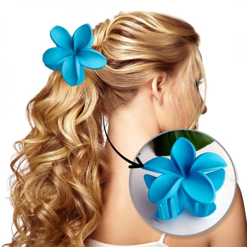 copy of Spinka do włosów klamra XL kwiat OMBRE matowy niebieski 7,5 x 8cm SP401