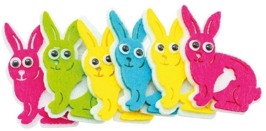 Naklejki z filcu zajączki 6szt EDUKAMP