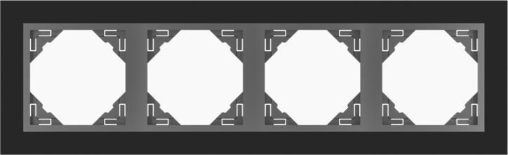 Efapel EFAPEL LOGUS90 CRYSTAL ramka 4-krotna, czarne szkło/grafit 90940 TES