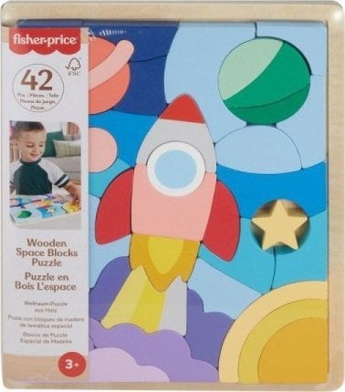 Fisher Price Puzzle drewniane 42 elementy Kosmos