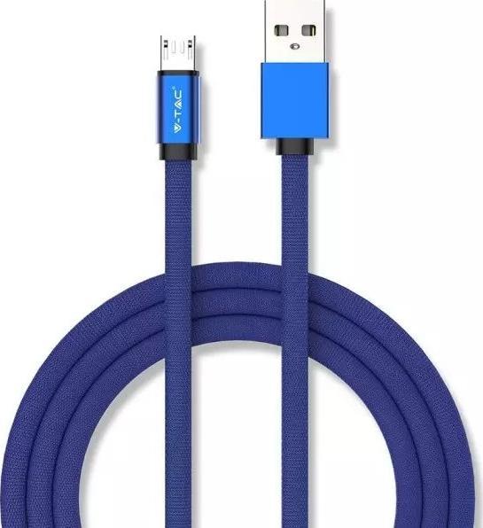 Kabel USB V-TAC USB-A - microUSB 1 m Niebieski (1_778212)