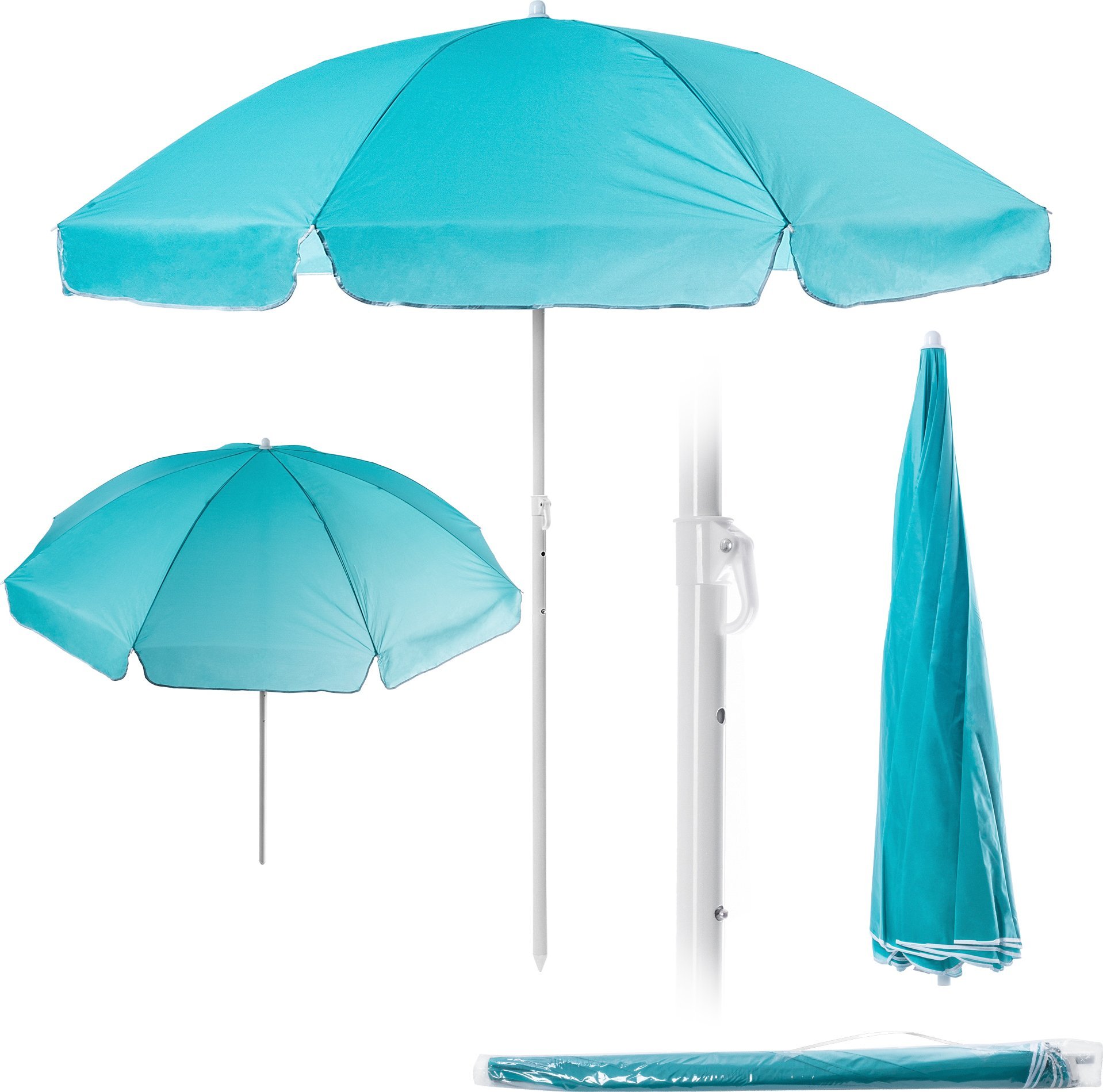 Kadax KADAX Parasol Ogrodowy Duży Składany 220cm Solidny Plażowy Balkon Taras Pokrowiec