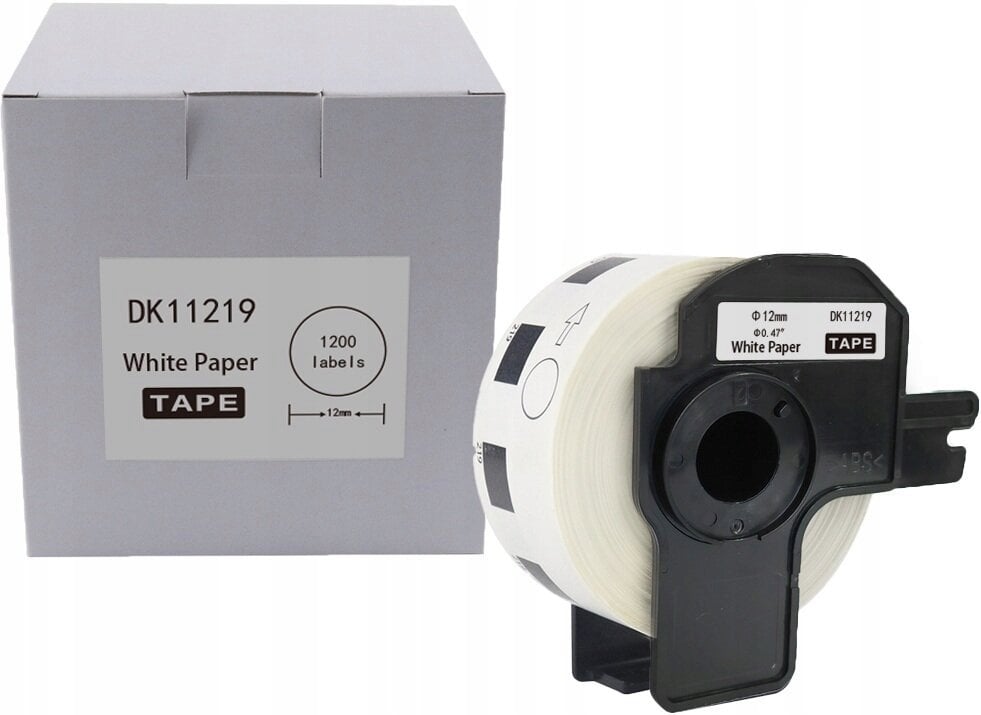 Etykieta BROTHER DK-11219 12mm 1200szt czarny na białym zamiennik