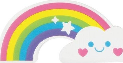 Ooly Gumki do ścierania pachnące Duża tęcza z chmurką